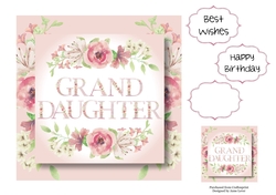 Grand Daughter - Square Pink Florals 7x7