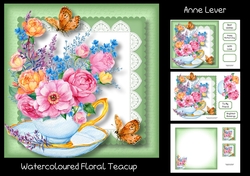 Watercoloured Floral Teacup