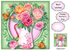 Watercoloured Floral Jug 8x8
