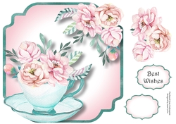 Beautiful Pale Pink Flowers - Teacup & Saucer