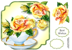 Yellow Roses - Teacup & Saucer