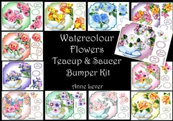Watercolour Flowers Teacup & Saucer Bumper Kit