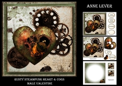 Rusty Steampunk Heart & Cogs - Male Valentine
