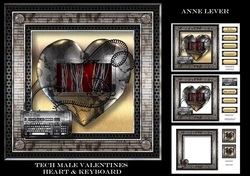 Tech Male Valentine - Heart & Keyboard