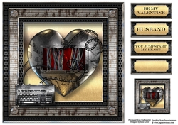 Tech Male Valentine - Heart & Keyboard 8x8