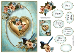 Gorgeous Golden Heart & Florals A5