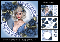 Portrait Of A Beauty - Deep Blue Roses