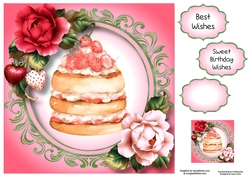Sweet Birthday Wishes - Strawberry Layer Cake 8x8