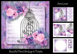 Beautiful Floral Birdcage In Purples