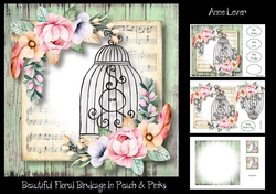 Beautiful Floral Birdcage In Peach & Pink