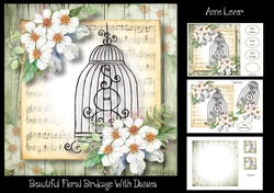 Beautiful Floral Birdcage With Daisies