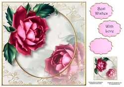 Beautiful Deep Pink Rose 8x8