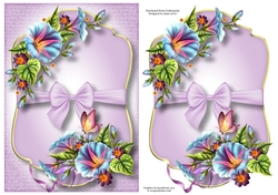 Gold Edged Mat & Bow - Morning Glory