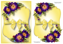 Gold Edged Mat & Bow - Purple Wild Rose