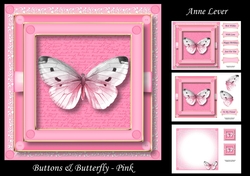 Buttons & Butterfly - Pink