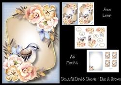 Beautiful Bird & Blooms - Blue & Brown