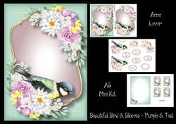 Beautiful Bird & Blooms - Purple & Teal