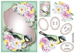 Beautiful Bird & Blooms - Purple & Teal A5