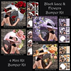 Black Lace & Flowers Bumper Kit