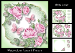 Watercolour Roses & Flutters