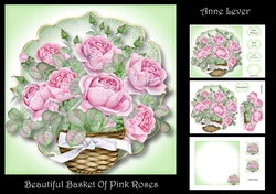 Beautiful Basket Of Pink Roses