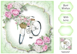 Gorgeous Floral Bicycle - Roses 8x8