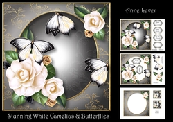 Stunning White Camelia & Butterflies