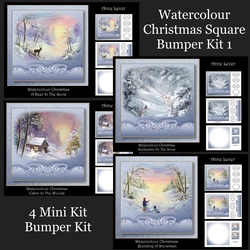 Watercolour Christmas Square Bumper Kit 1