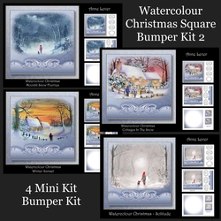 Watercolour Christmas Square Bumper Kit 2