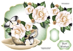 White Camelia - Teacup & Saucer