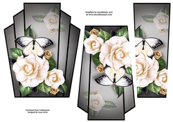 Art Deco Stacker - White Camelias