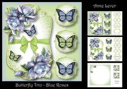 Butterfly Trio - Blue Roses