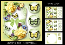 Butterfly Trio - Yellow Roses