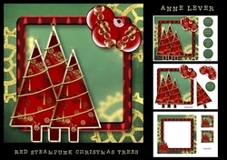 Red Steampunk Christmas Trees