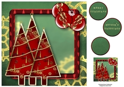 Red Steampunk Christmas Trees 8x8