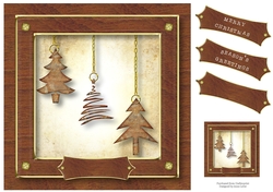 Rusty Steampunk Christmas Tree Baubles 8x8