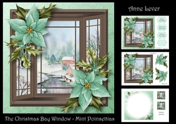 The Christmas Bay Window - Mint Poinsettias