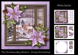 The Christmas Bay Window - Purple Poinsettias