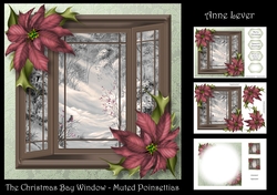 The Christmas Bay Window - Muted Poinsettias