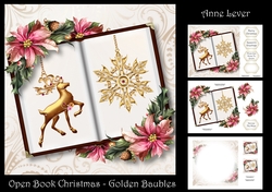 Open Book Christmas - Golden Baubles