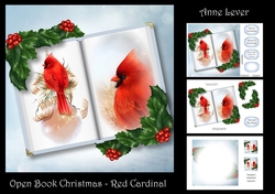 Open Book Christmas - Red Cardinal