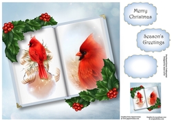 Open Book Christmas - Red Cardinal 8x8