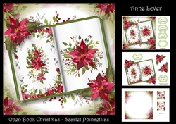 Open Book Christmas - Scarlet Poinsettias