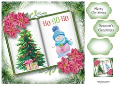 Open Book Christmas - Jolly Snowman 8x8