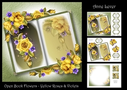 Open Book Flowers - Yellow Roses & Violets