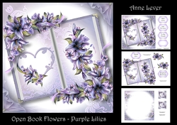 Open Book Flowers - Purple Lilies