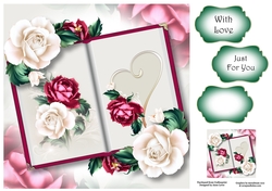 Open Book Flowers - Valentine Roses 8x8