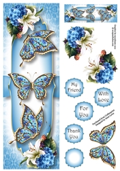 Beautiful Butterflies - Hydrangea & Lily Lge DL