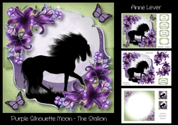 Purple Silhouette Moon - The Stallion
