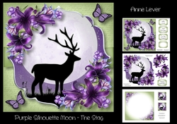 Purple Silhouette Moon - The Stag
